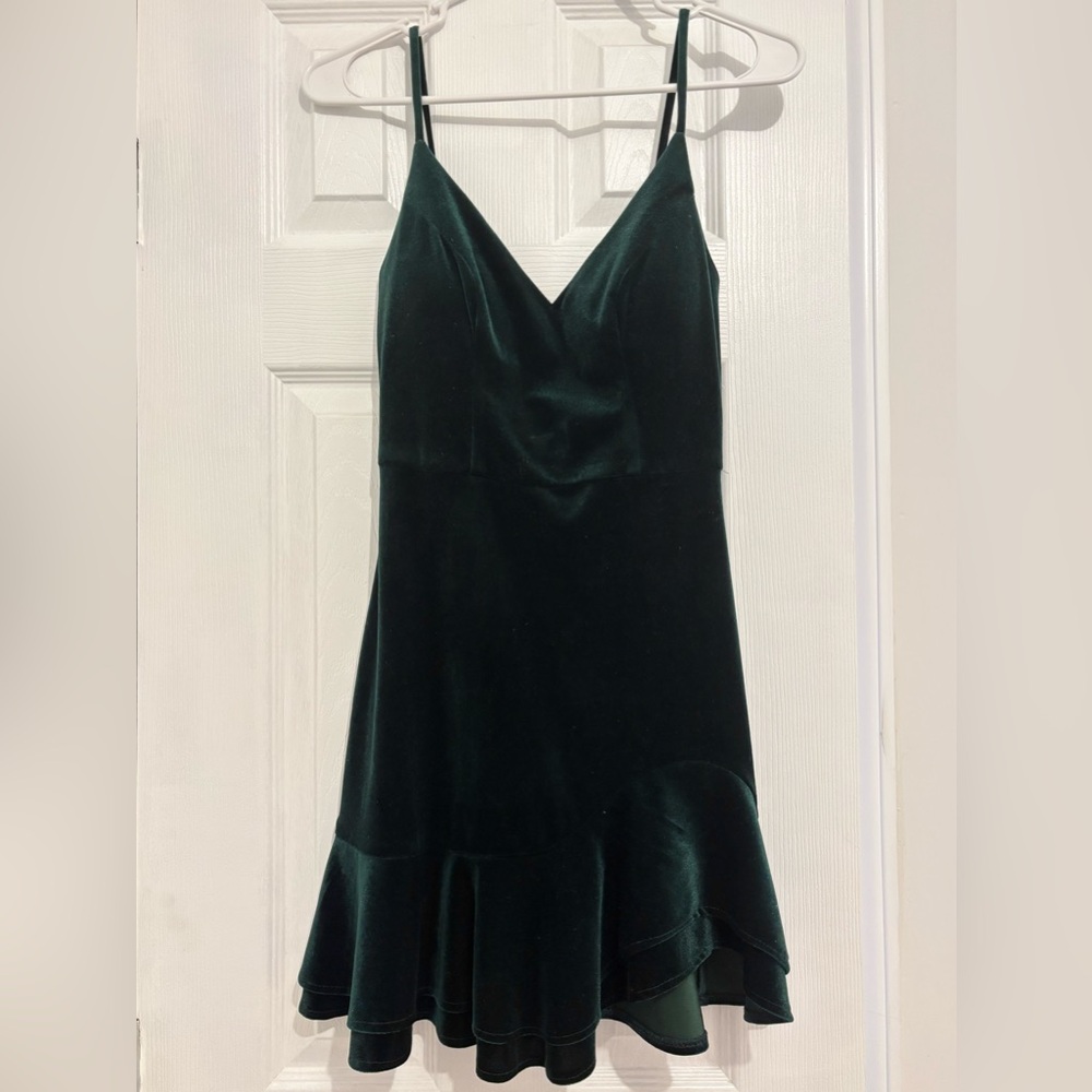 Deep Green Velvet Dress